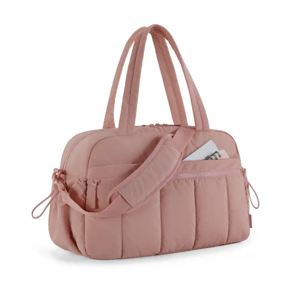 Sac à main d’école rose en quilting, parfait pour transporter vos affaires