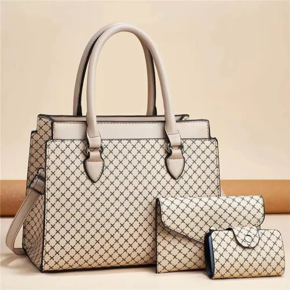 Sac à main élégant Silka avec motif et portefeuilles assortis pour un style chic