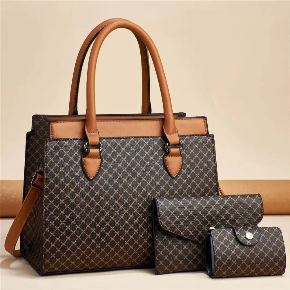 Sac à main élégant en cuir marron avec motif pour un style sophistiqué