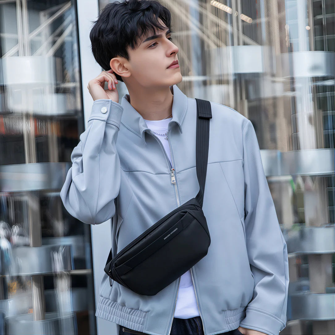 Sac banane de ville RydenTown pour déplacements urbains avec noir crossbody bag
