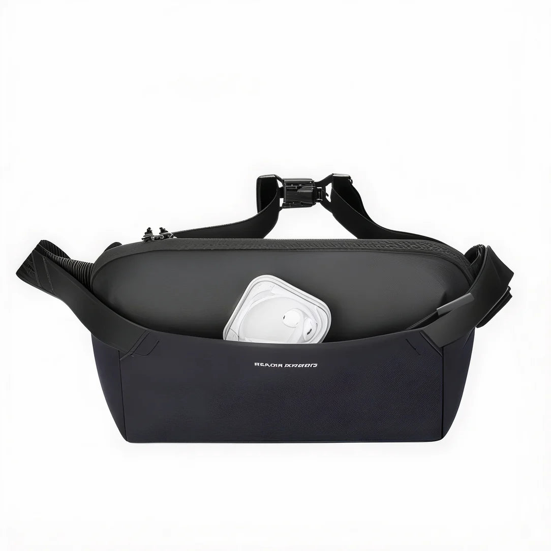 Sac banane étanche avec boucle noire, idéale pour un style pratique et sécurisé
