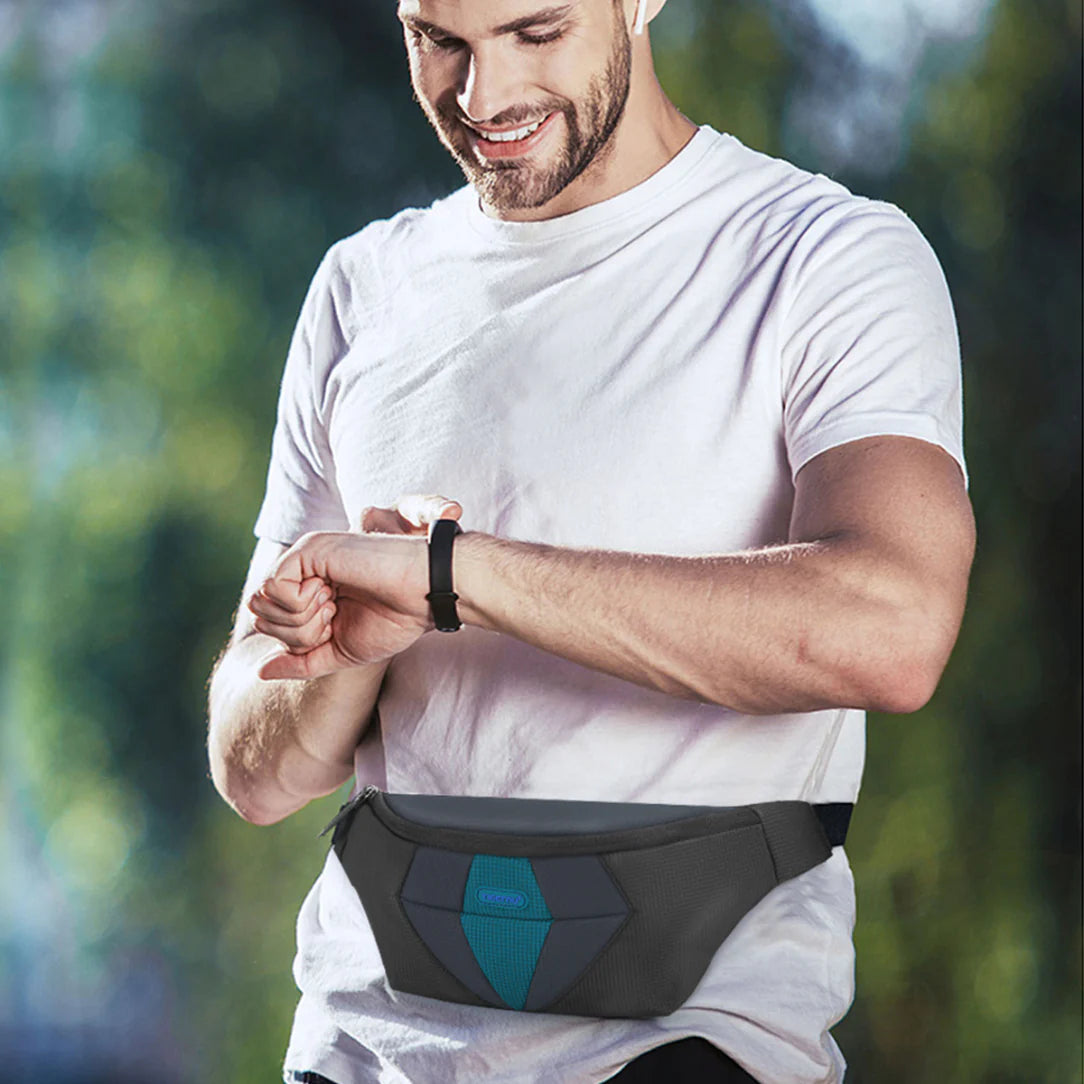 Sac banane sport Orion en gris et teal pour un style pratique et tendance