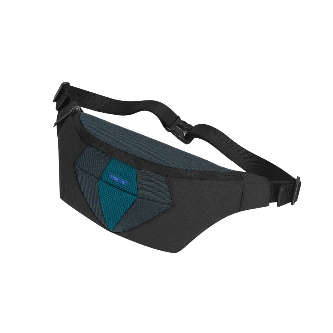 Sac banane sport Orion en noir et teal, parfait pour vos activités sportives