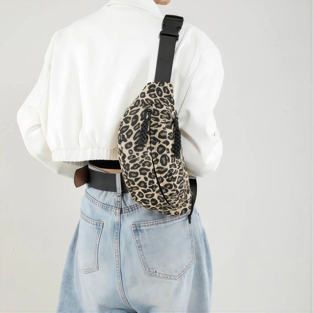 Sac banane XL léopard en toile à imprimé léopard pour un style tendance