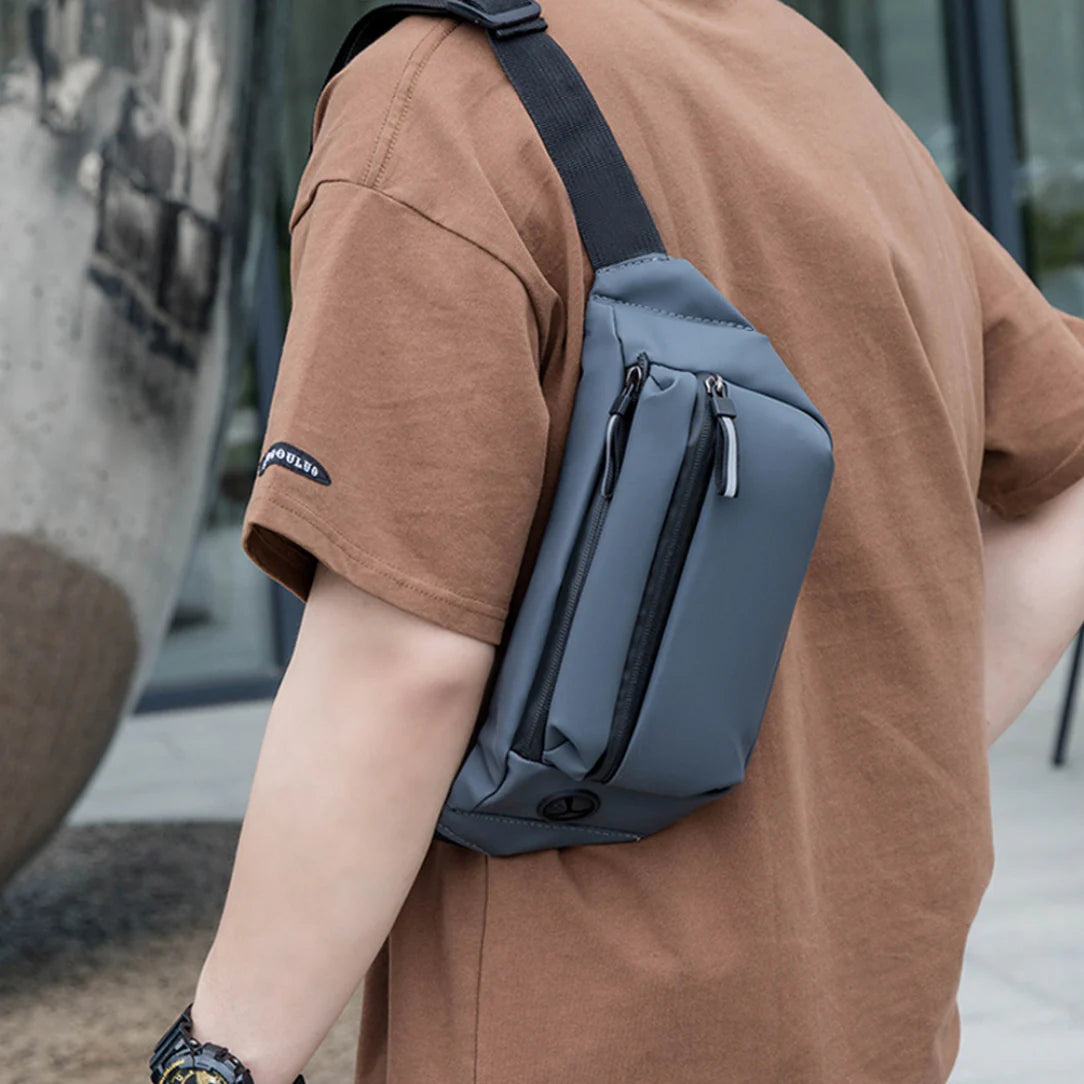 Sac bandoulière banane Swift en gris, sac crossbody élégant et pratique