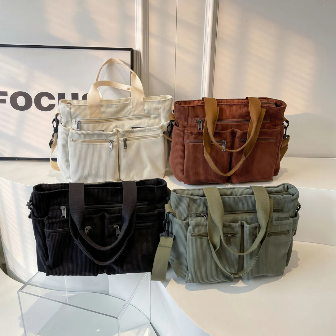 Quatre sacs bandoulière en velours côtelé, matière douce et tendance - Cozy