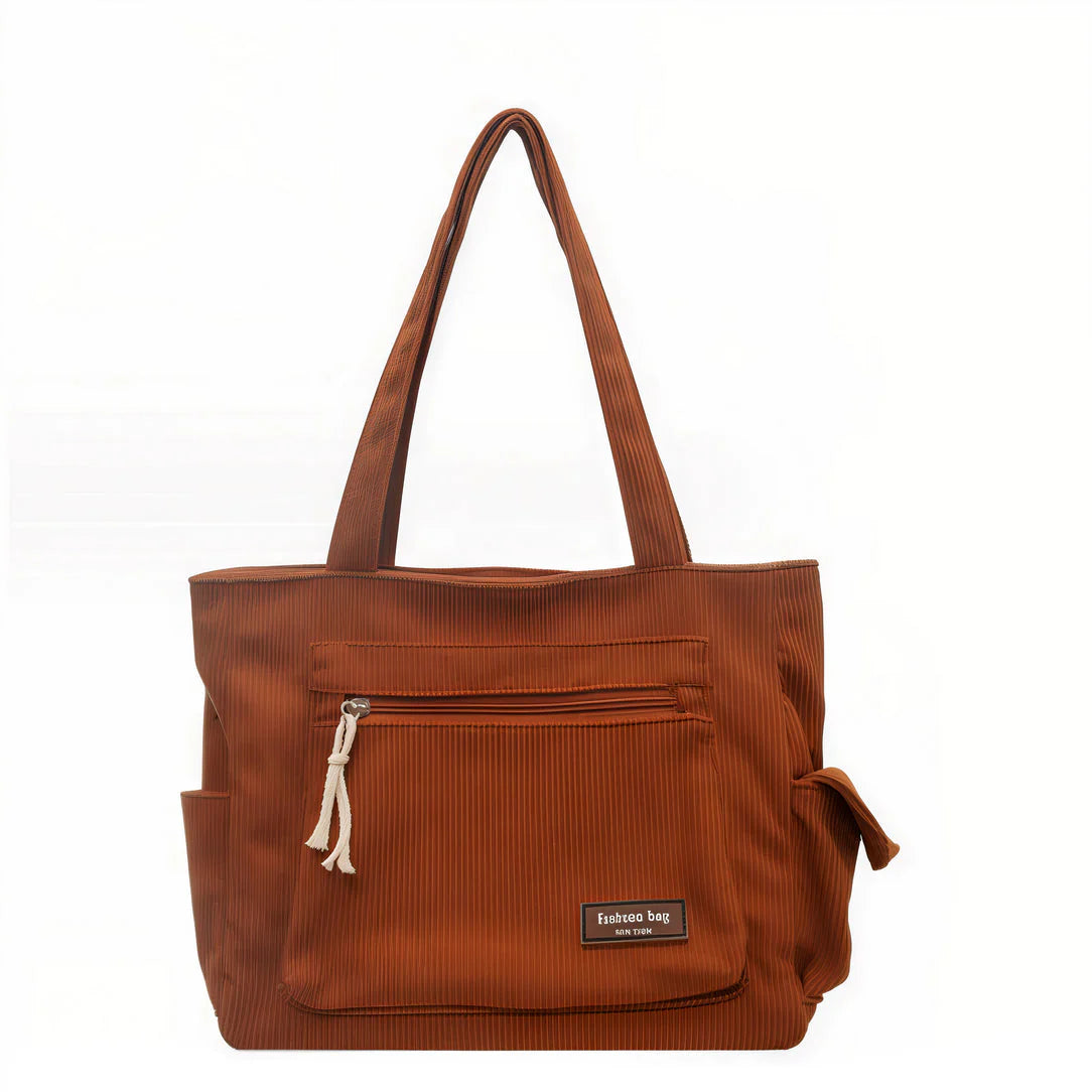 Sac besace en velours côtelé brun pour un style chic et pratique