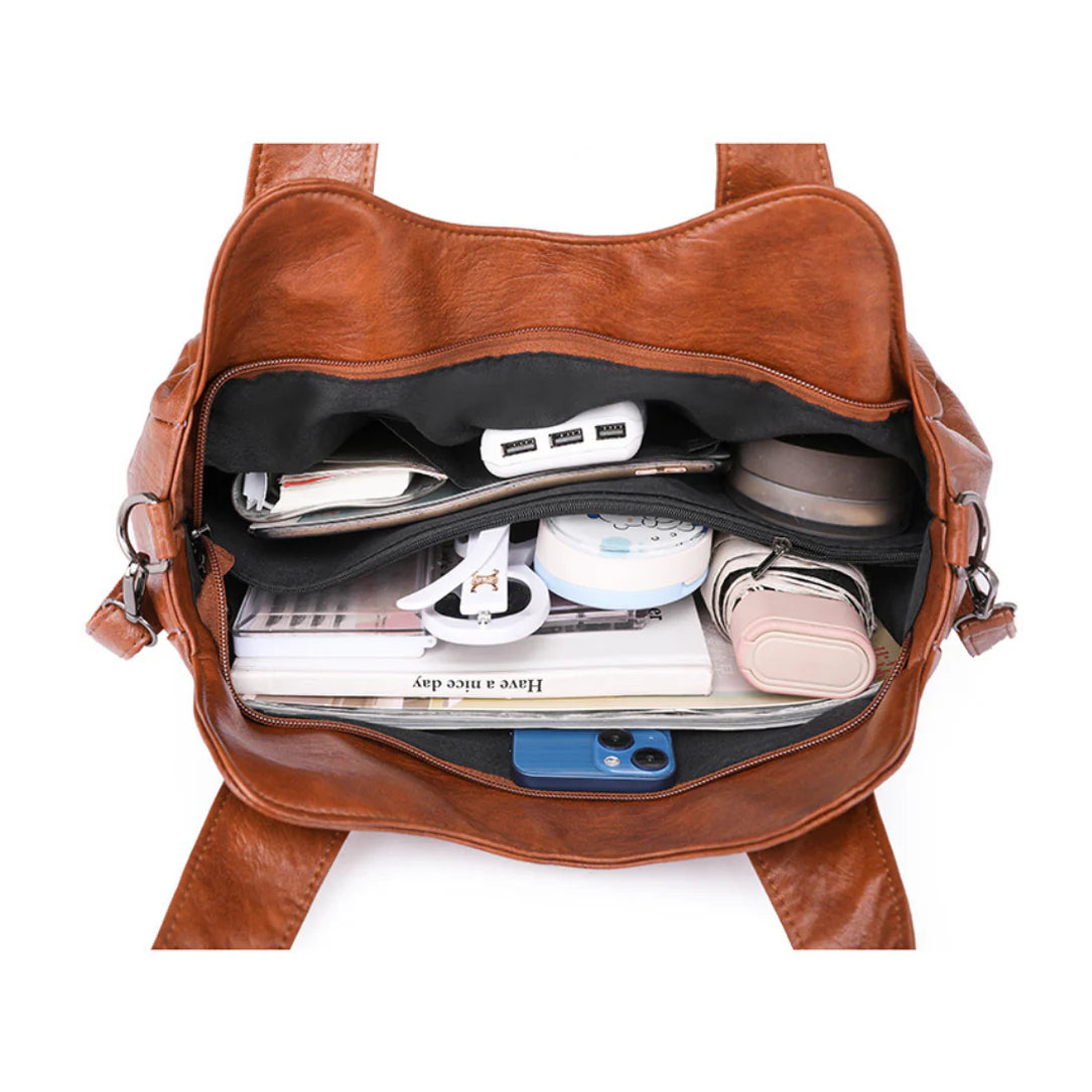 Sac cabas en cuir souple Varenzo, sac cabas élégante pour port main en cuir