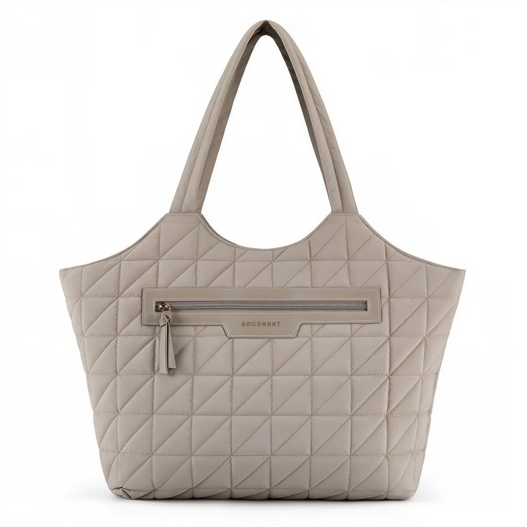 Sac cabas matelassé beige, sac cabas élégant Veltic pour femmes