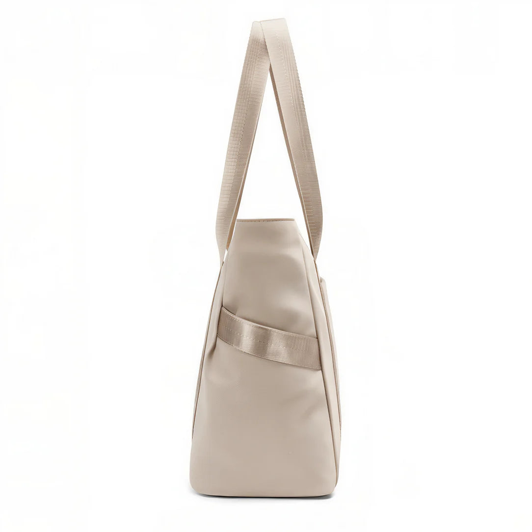 Sac de cour étudiante Myriade beige avec shoulder straps pour effets personnels