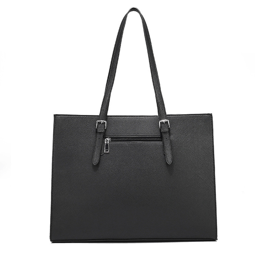 Sac de cour noir Tessium en cuir noir élégant et pratique