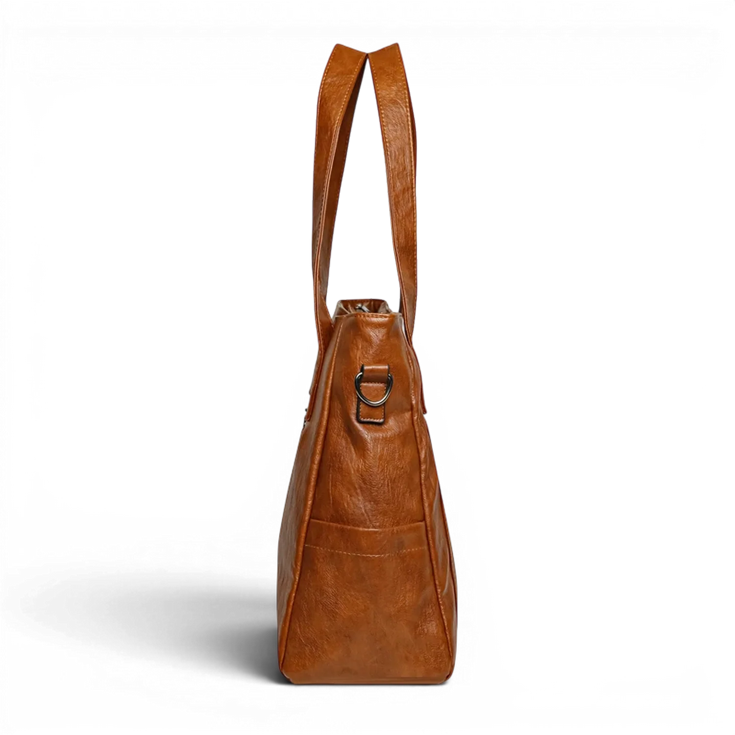 Sac de cours à bandoulière chic 3 ensembles wanderval en cuir marron avec forme structurée et double poignée supérieure
