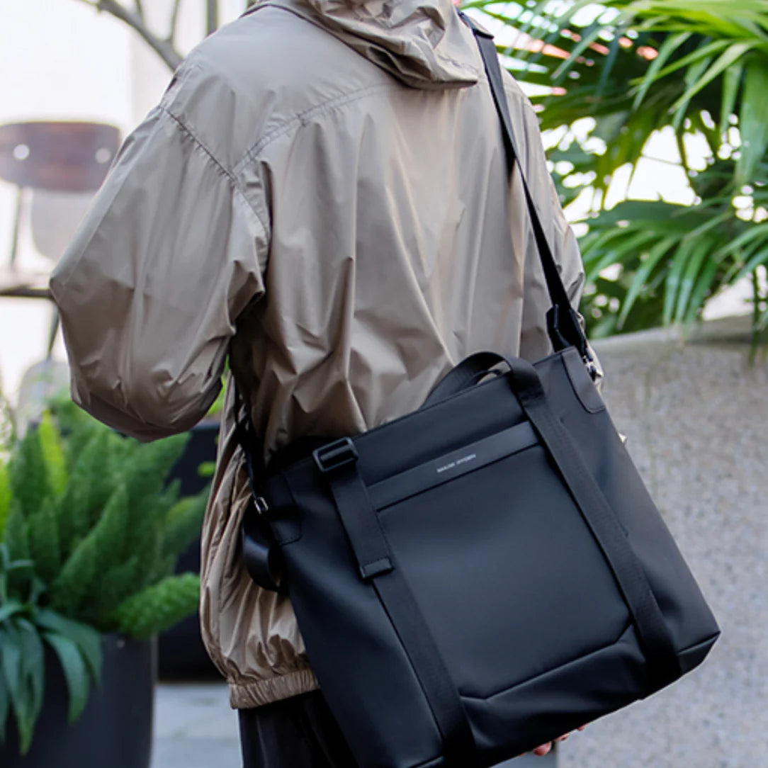 Sac de cours homme Gradus en cuir noir, parfait pour cours homme et homme gradus
