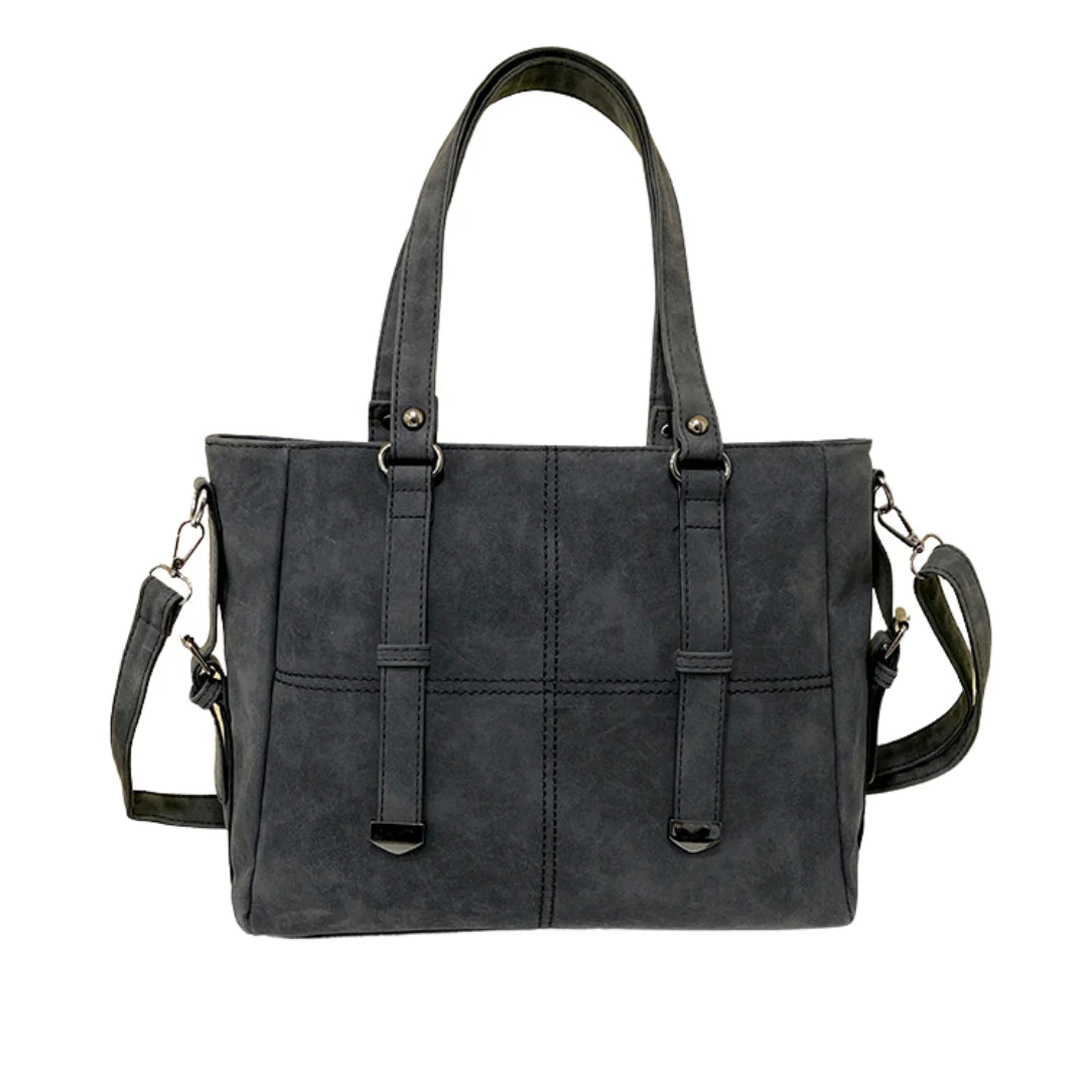 Sac de cours vintage Mirado en faux-suede gris pour un style élégant et tendance