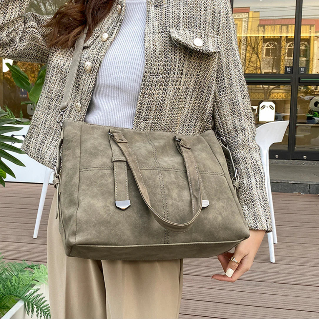 Sac de cours vintage Mirado en vert olive, accessoire vintage Mirado élégant