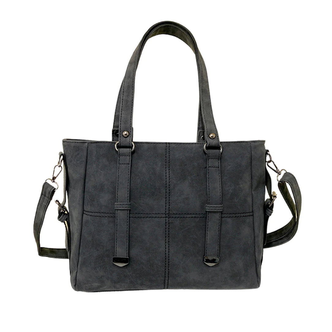 Sac de cours vintage Mirado avec sac en faux-suède gris élégant et tendance
