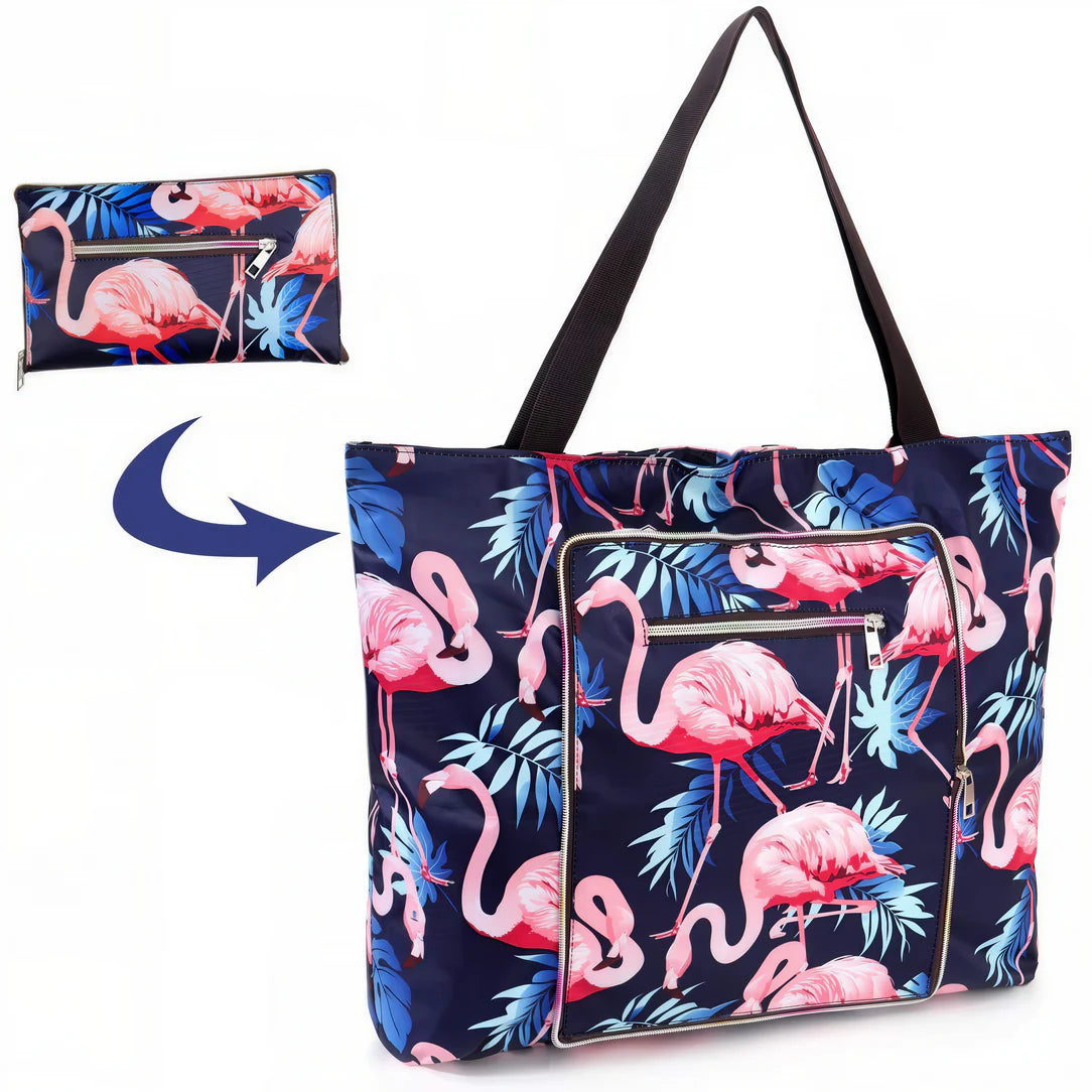 Sac de plage Tropèze avec motif flamant rose pour une allure estivale élégante