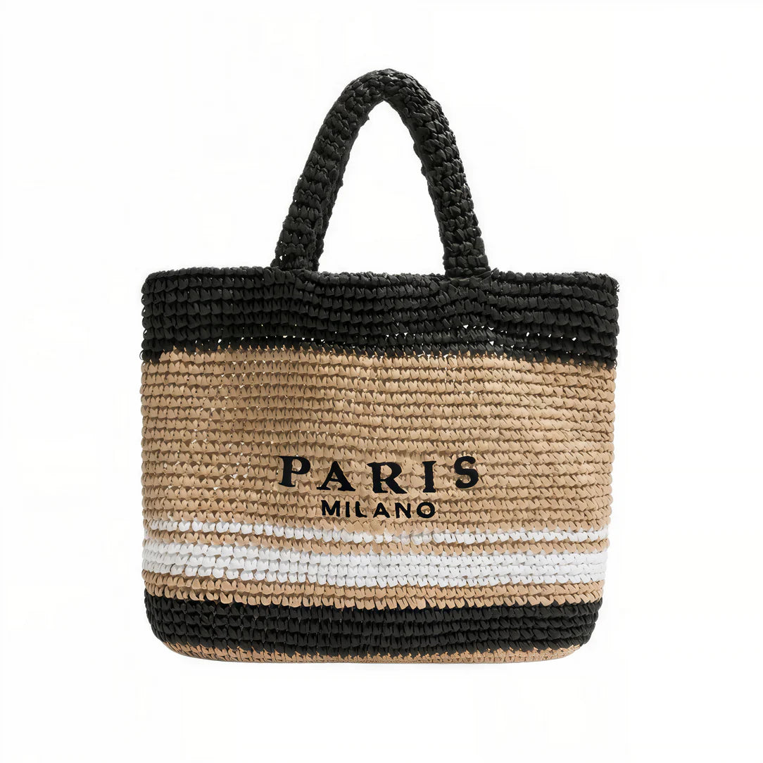Sac de plage chic Milano avec anses courtes et sac en tissage élégant