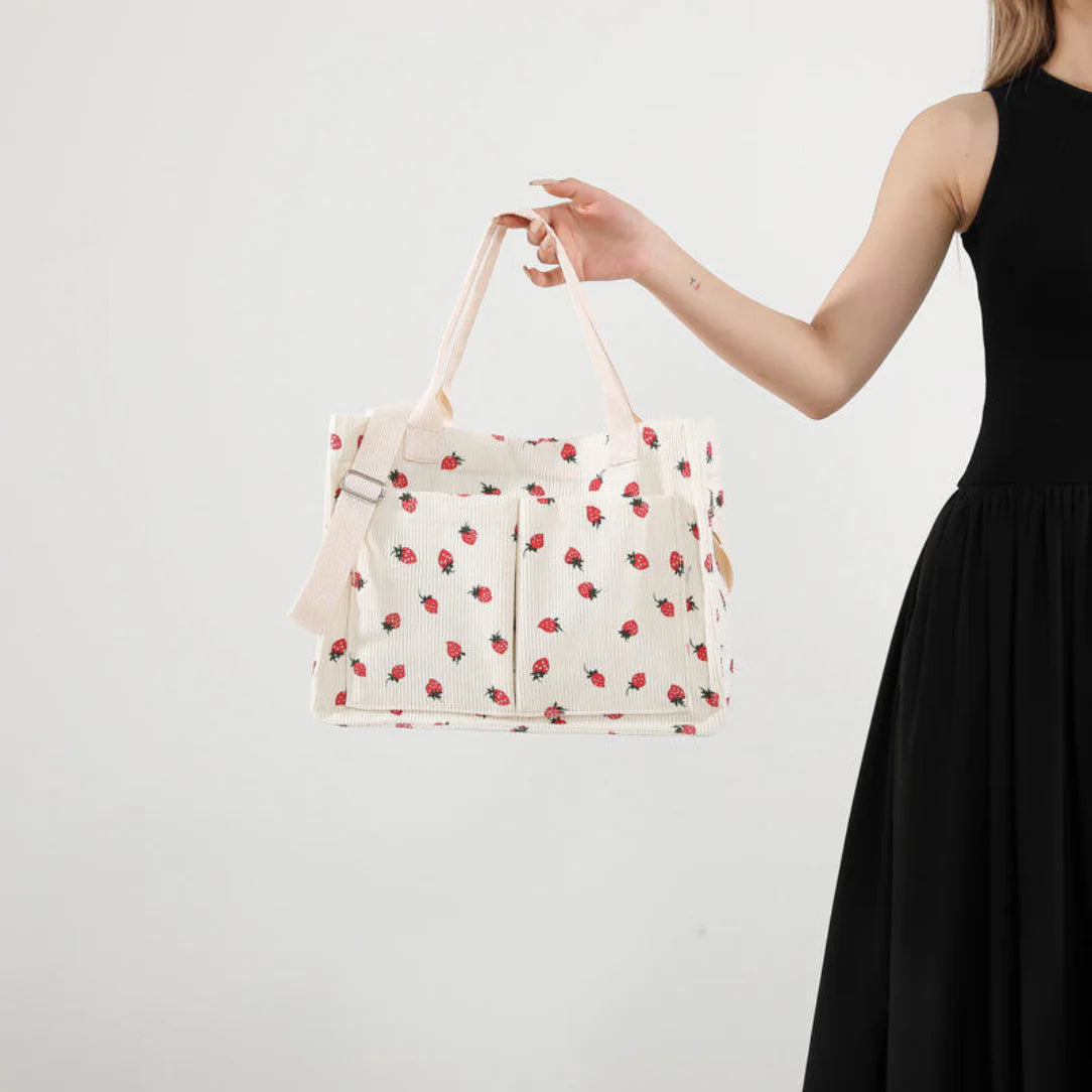 Sac de plage motif fraise avec motif fraise pour un style estival et tendance