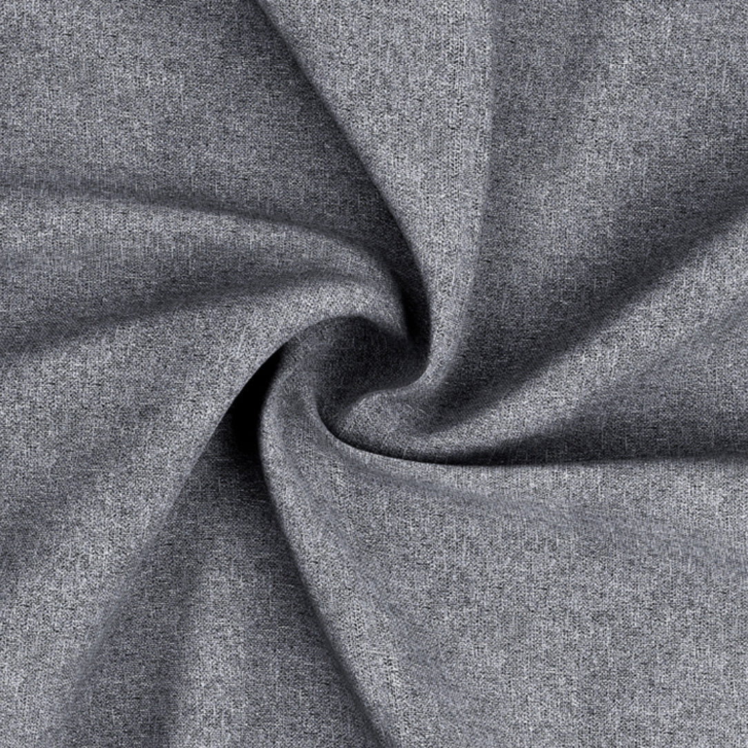 Tissu en laine gris à motif tourbillonnant sur sac de rangement avec ouverture zippée et fenêtre transparente