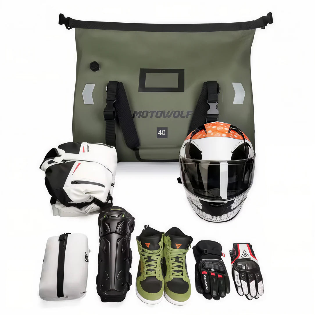Collection d’équipements pour selle moto étanche - Sac de selle moto MotoWolf