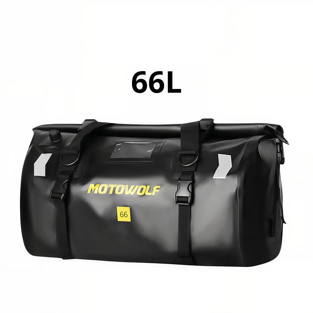 Sac de selle moto étanche noir, idéal pour protéger votre selle moto en tout temps