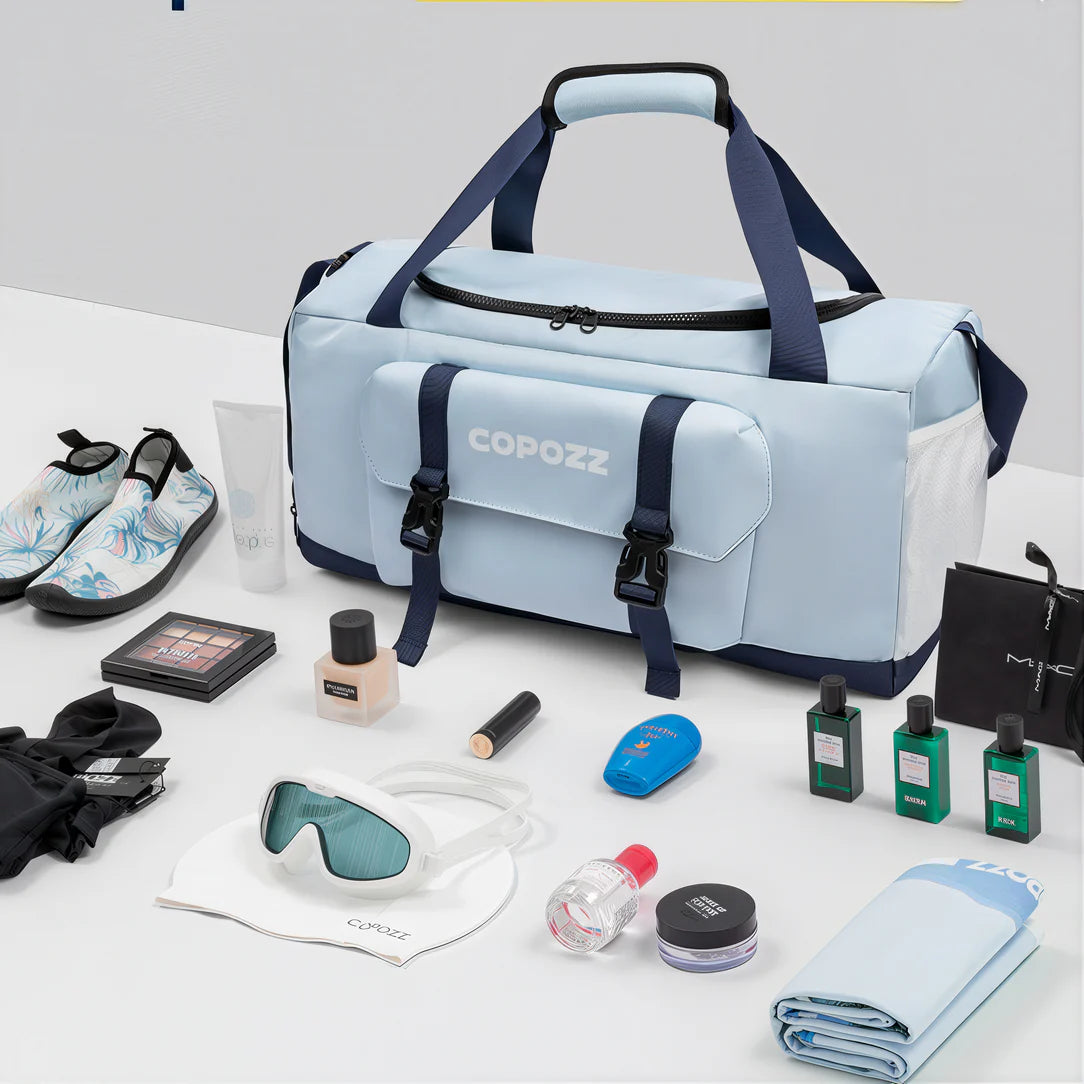 Sac de sport imperméable Copozz avec sac de voyage bleu clair pour sportifs