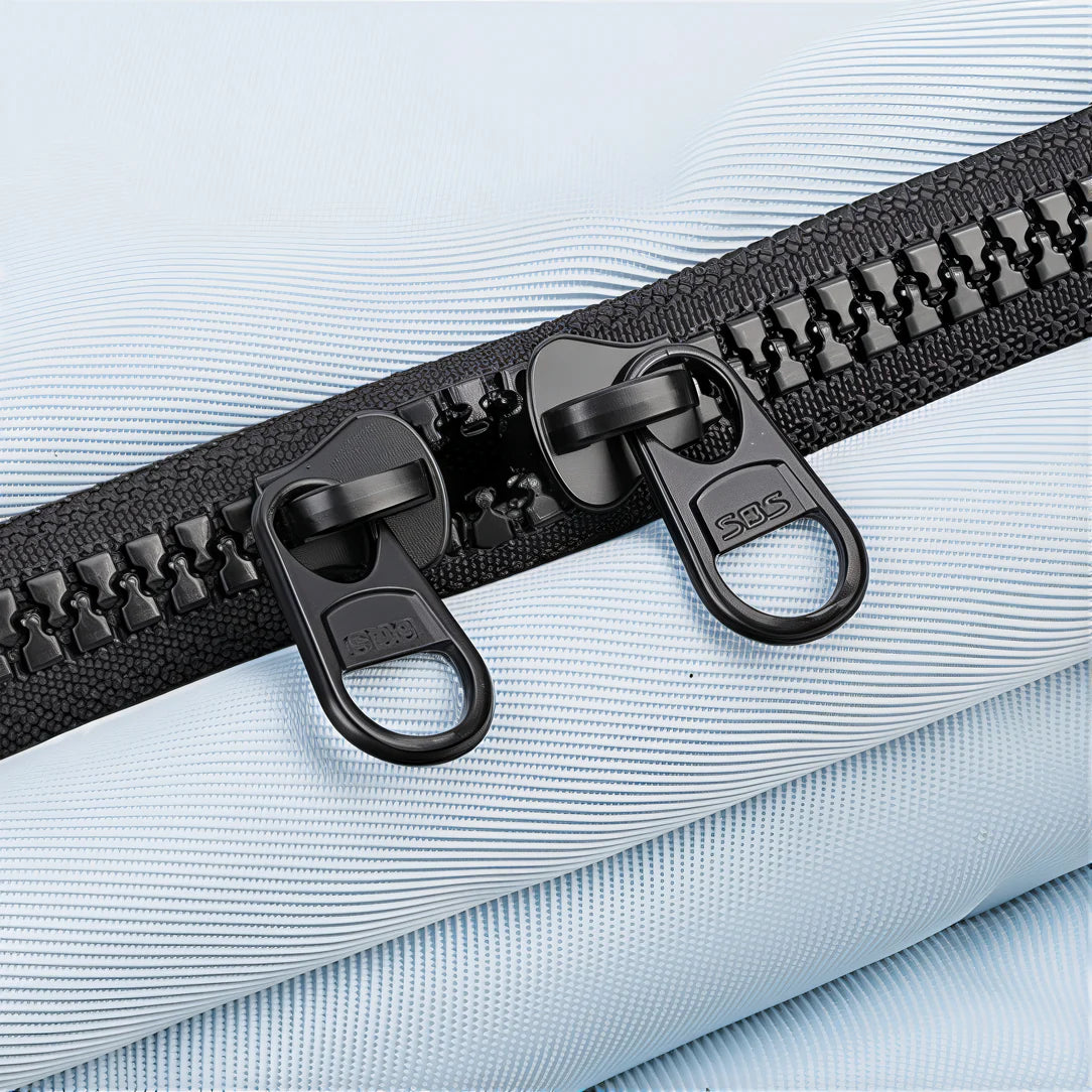 Fermeture éclair noire avec deux tirettes sur le Sac de sport waterproof Copozz