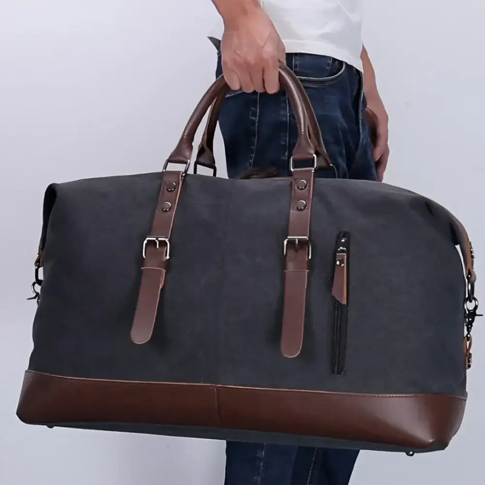 Sac de voyage en tissu Trekon avec duffel gris et marron pour homme et femme