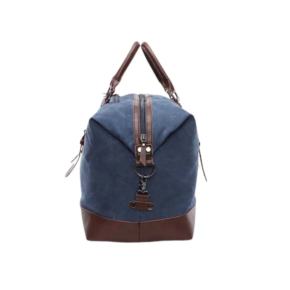 Sac de voyage en tissu Trekon avec sac de voyage bleu et marron
