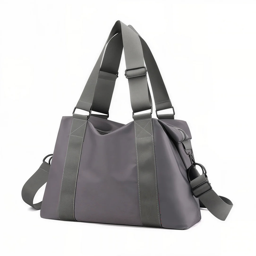 Sac femme nylon Gray avec anses larges et bandoulière amovible Nolka