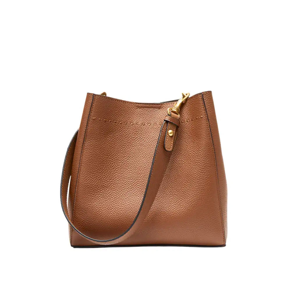 Sac fourre-tout en cuir marron avec bandoulière pour un style élégant et pratique