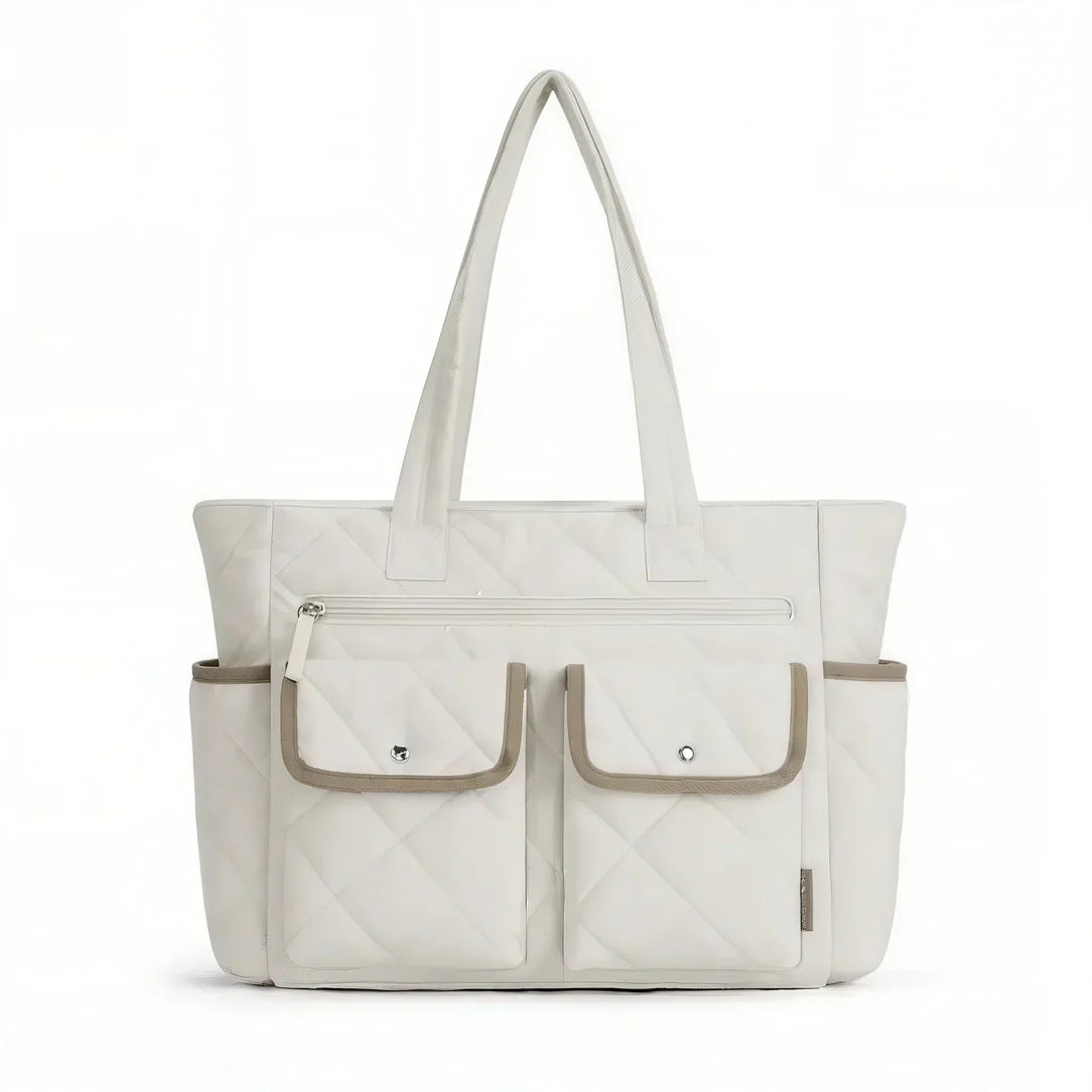 Sac fourre blanc en quilté pour les rythmes scolaires, format spacieux et pratique