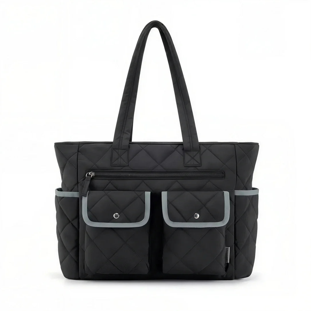 Sac fourre Tilda en cuir noir, format spacieux idéal pour rythmes scolaires
