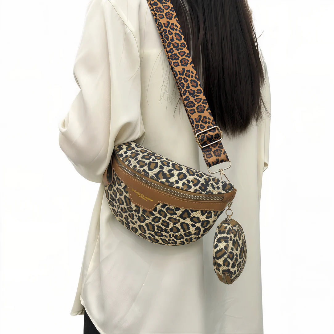 Sac léopard en cuir fashion avec motif animalier pour un style tendance