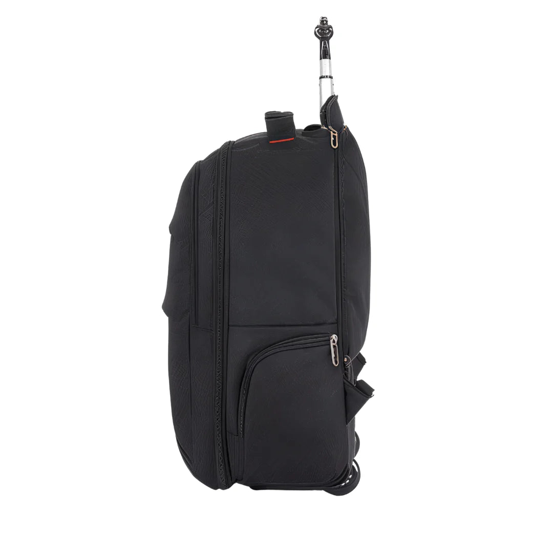 Valise sac à dos roulettes Traxion noire avec poignée télescopique